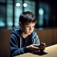 boy watching mobile phone, streaming, tipping