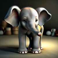 A Cute Elephant Realistic Realistic Light and Shadow Color 9:16 HDR